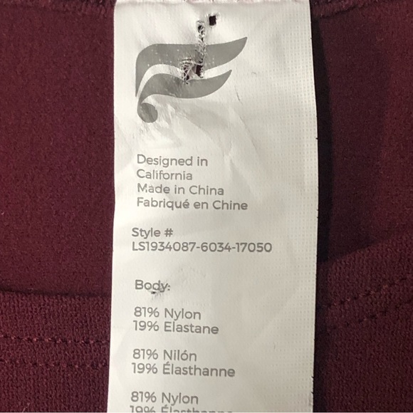 Fabletics Sarah SculptKnit Long-Sleeve Top Maroon Size L - Picture 4 of 7